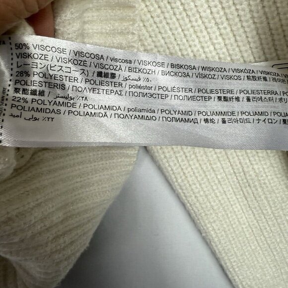 MNG Mango Womens Long Sleeve Color Block Pullover Ribbed Turtleneck Sweater Sz M - Picture 5 of 6